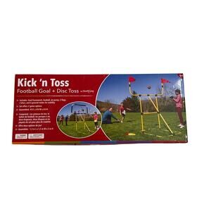 NWT HearthSong Kick 'n Toss Football Field Goal + Disc Toss Yard Game New